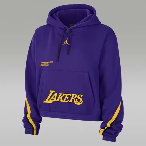 Nike Los Angeles Lakers Courtside Statement Edition женская Jordan NBA Fleece Pullover Толстовка с капюшоном цвет фиолетовый