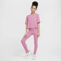 Nike One Relaxed Big детские (Girls') Dri-FIT Short-Sleeve Top Pink