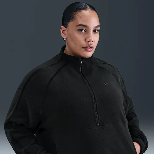 Nike One женская Therma-FIT 1/2-Zip оверсайз Top (большие размеры) цвет черный