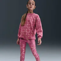 Nike One Big дитячі (Girls') Dri-FIT Printed лосіни колір фіолетовий