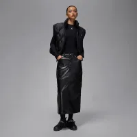 Nike Jordan Flight Chicago женская Faux Leather юбка цвет черный