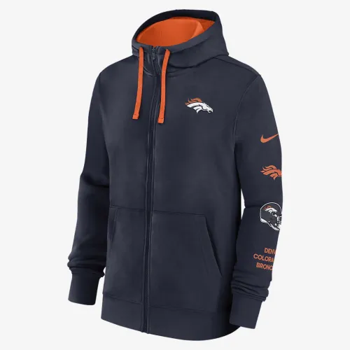 Denver Broncos Club мужские Nike NFL Full-Zip Толстовка с капюшоном синий