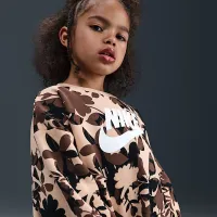 Nike Little детские Floral Camo Crew and лосины набор цвет черный