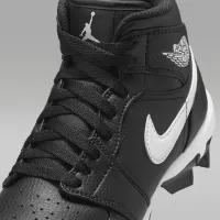 Nike Jordan 1 Mid Little/Big детские Cleats цвет черный