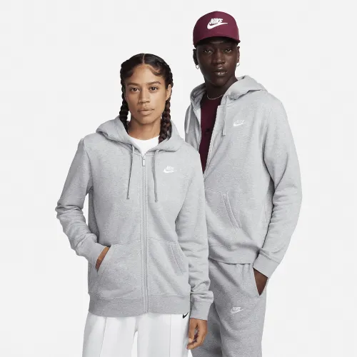 Nike Sportswear Club Fleece женская Full-Zip Толстовка с капюшоном цвет серый