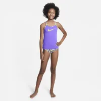 Nike Big дитячі (Girls') T-Crossback Tankini комплект колір фіолетовий