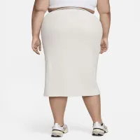 Nike Sportswear Chill Rib женская Slim Midi юбка (большие размеры) цвет коричневый