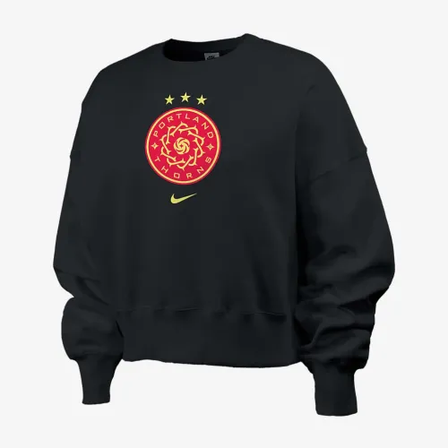 Portland Thorns FC Phoenix Fleece жіноча Nike NWSL Crew-Neck світшот колір чорний
