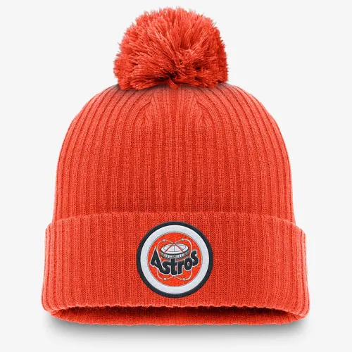 Houston Astros Cooperstown Peak чоловічі Nike MLB Cuffed Pom Beanie Orange