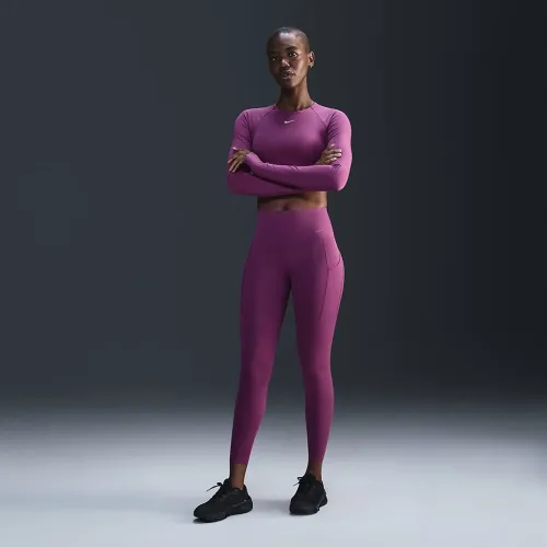Nike Universa жіноча Medium-Support З високою талією 7/8 лосіни з кишенямиколір фіолетовий