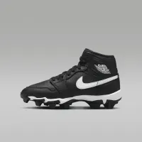 Nike Jordan 1 Mid Little/Big детские Cleats цвет черный