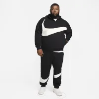 Nike Swoosh мужские 1/2-Zip Fleece Толстовка с капюшоном цвет черный