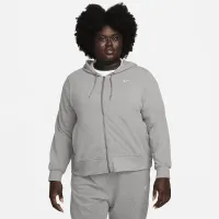 Nike Dri-FIT One женская Full-Zip French Terry Толстовка с капюшоном (большие размеры) цвет серый