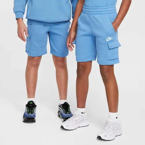 Nike Sportswear Club Big дитячі French Terry Cargo шорти блакитний