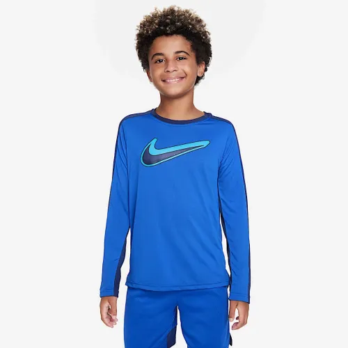 Nike Dri-FIT Performance Big дитячі (для хлопчиків) Long-Sleeve тренувальні Top блакитний
