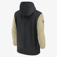 New Orleans Saints Sideline Pre-Game Player мужские Nike NFL 1/2-Zip Hooded Куртка цвет черный