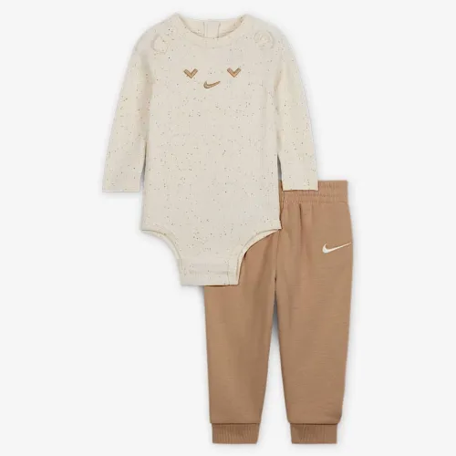 Nike Cozy Comfort Baby (0-9M) 2-Piece Long Sleeve Bodysuit комплект колір коричневий