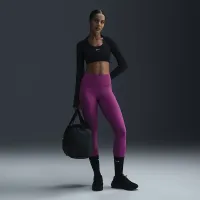 Nike One жіноча З високою талією 7/8 лосіни з кишенямиколір фіолетовий