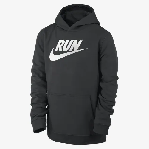 Nike Club Fleece Big детские Running Pullover Толстовка с капюшоном цвет черный