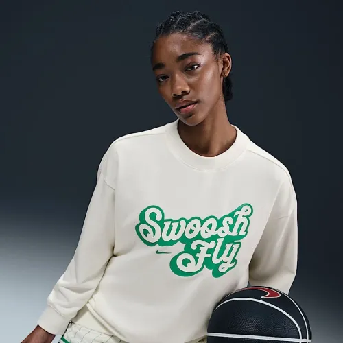 Nike Swoosh Fly женская Dri-FIT оверсайз French Terry баскетбольные свитшот цвет белый