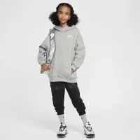 Nike Sportswear Club Fleece Big дитячі оверсайз Pullover Толстовка з капюшоном колір сірий