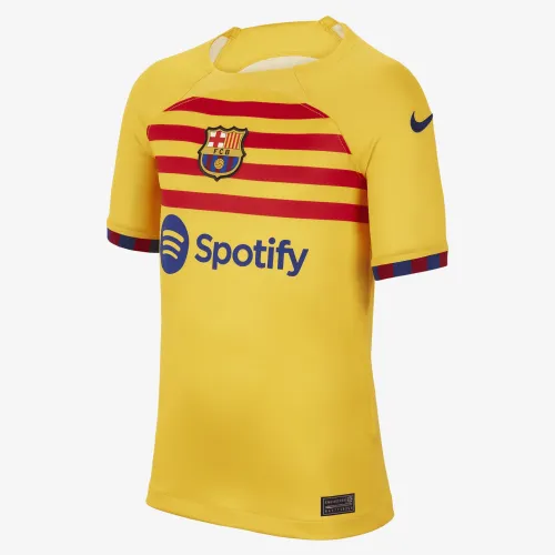 FC Barcelona 2023/24 Stadium Fourth Big детские Nike Dri-FIT Soccer Jersey Yellow