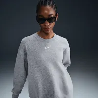 Nike Sportswear Phoenix Fleece женская оверсайз Crew-Neck свитшот цвет серый