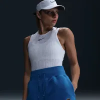NikeCourt Phoenix Fleece женская С высокой Талией Loose шорты синий