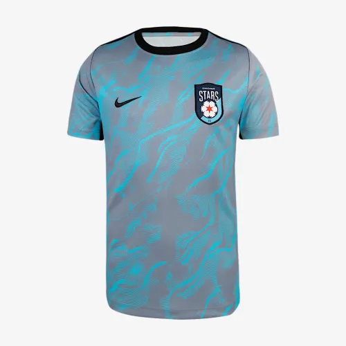 Chicago Stars FC 2025 Big детские Nike NWSL Short-Sleeve Pre-Match Top синий