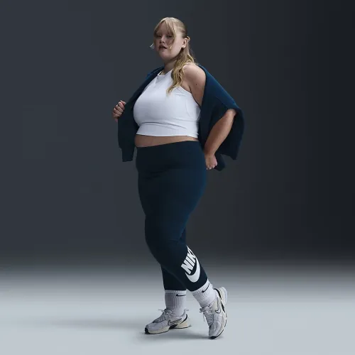 Nike Sportswear Classics женская С высокой Талией Graphic лосины (большие размеры) синий