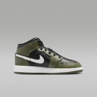 Nike Air Jordan 1 Mid Big детские Кроссовки цвет черный