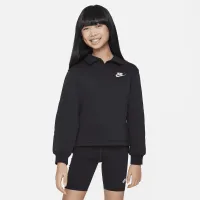 Nike Sportswear Club Fleece Big дитячі (Girls') Polo Top колір чорний
