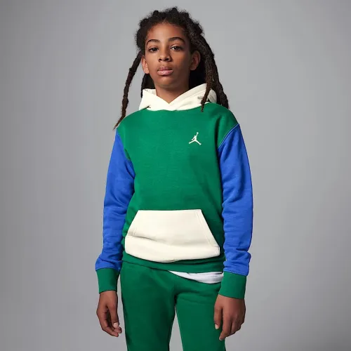 Nike Jordan MJ Brooklyn Big детские Fleece Pullover Толстовка с капюшоном цвет зеленый
