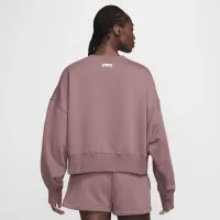 Nike Sportswear Phoenix Fleece женская оверсайз Cropped Crew-Neck свитшот цвет фиолетовый