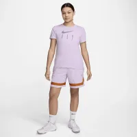 Nike Swoosh Fly жіноча French Terry баскетбольні шорти колір фіолетовий