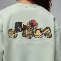 Nike Jordan Brooklyn Fleece женская Crew-Neck свитшот цвет зеленый