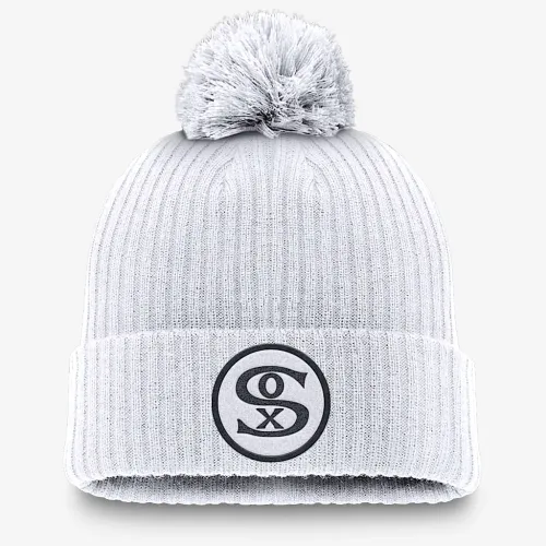 Chicago цвет белый Sox Cooperstown Peak мужские Nike MLB Cuffed Pom Beanie цвет белый