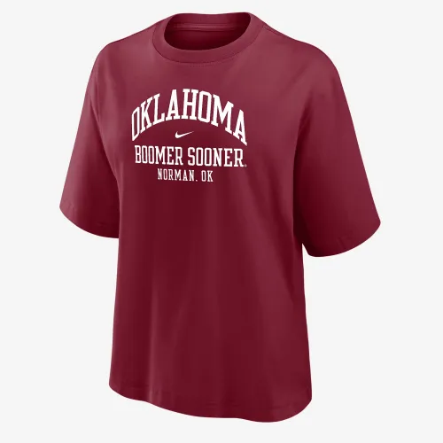Oklahoma женская Nike College Boxy футболка цвет красный