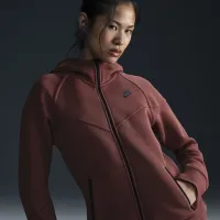 Nike Sportswear Tech Fleece Windrunner женская Full-Zip Толстовка с капюшоном цвет коричневый