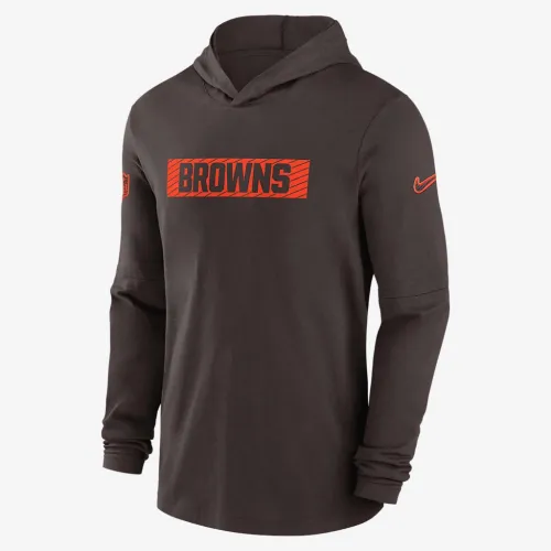 Cleveland колір коричневийs Sideline чоловічі Nike Dri-FIT NFL Long-Sleeve Hooded Top колір коричневий