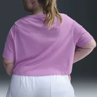 Nike Sportswear Essential женская Cropped Logo футболка (большие размеры) Pink
