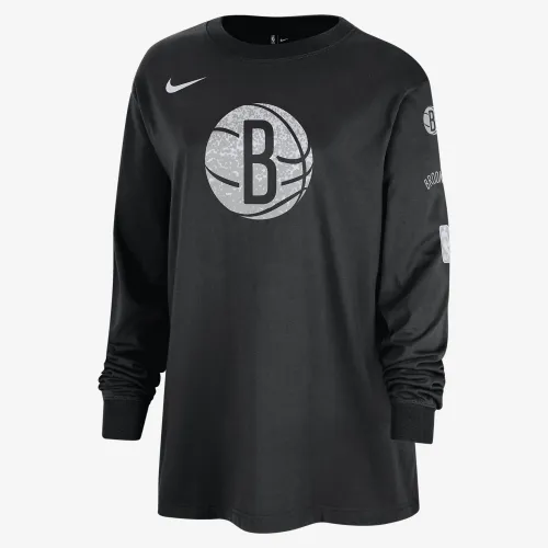 Brooklyn Nets Essential женская Nike NBA Long-Sleeve футболка цвет черный