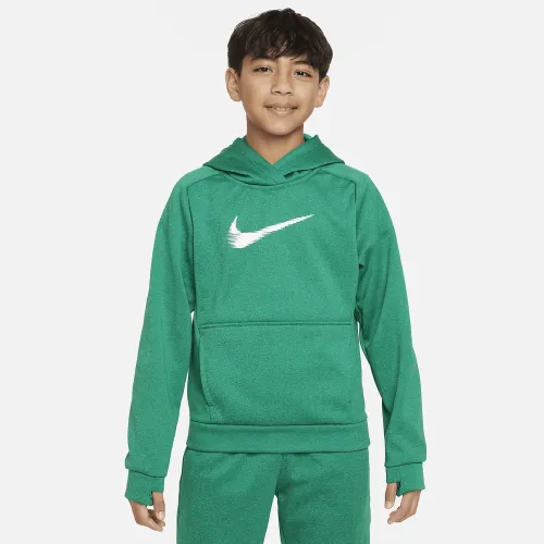 Nike Multi+ Big дитячі Therma-FIT Pullover Толстовка з капюшоном колір зелений
