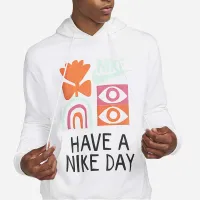 Nike Sportswear мужские French Terry Pullover Толстовка с капюшоном цвет белый