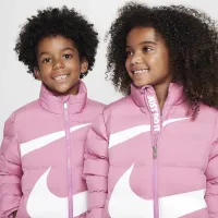 Nike Little детские Wrapped Swoosh Debossed Quilted Куртка Pink
