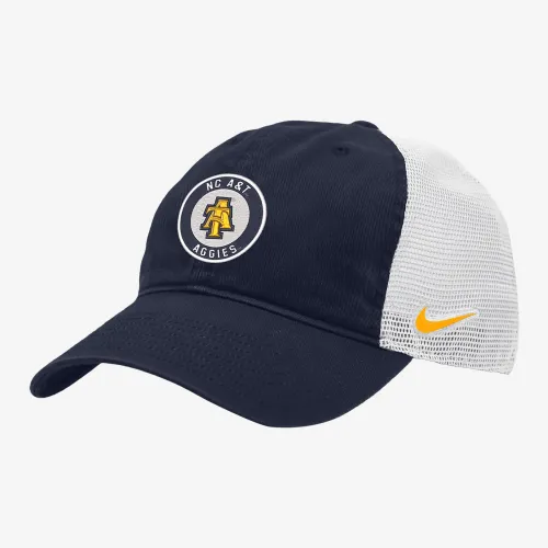 North Carolina A&T Heritage86 Nike College Trucker Hat синий