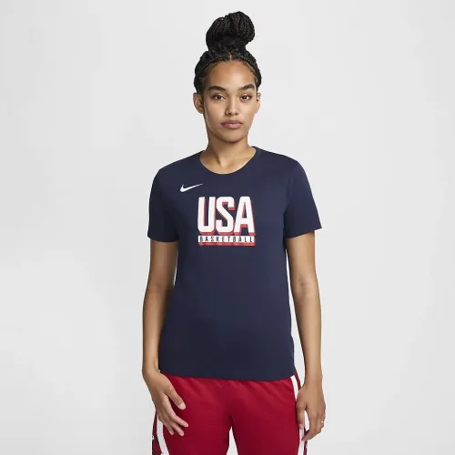 USA женская Nike Dri-FIT баскетбольные Practice футболка синий