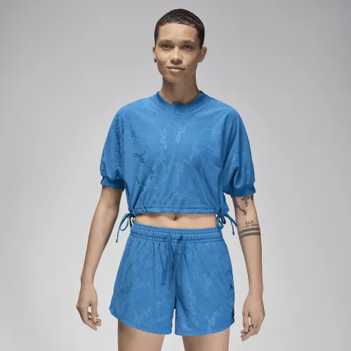 Nike Jordan жіноча Knit Cropped Top блакитний