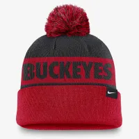 Ohio State Buckeyes Primetime Peak мужские Nike College Cuffed Pom Beanie цвет красный