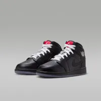 Nike Air Jordan 1 Mid Big детские Кроссовки цвет черный